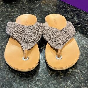 Treska Women's Brown Crochet Sandals